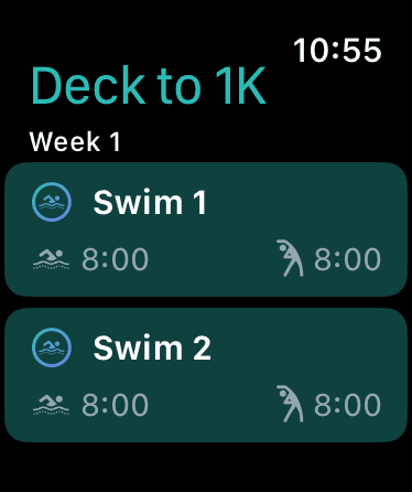 Streamline watchOS app showing workout tracking
